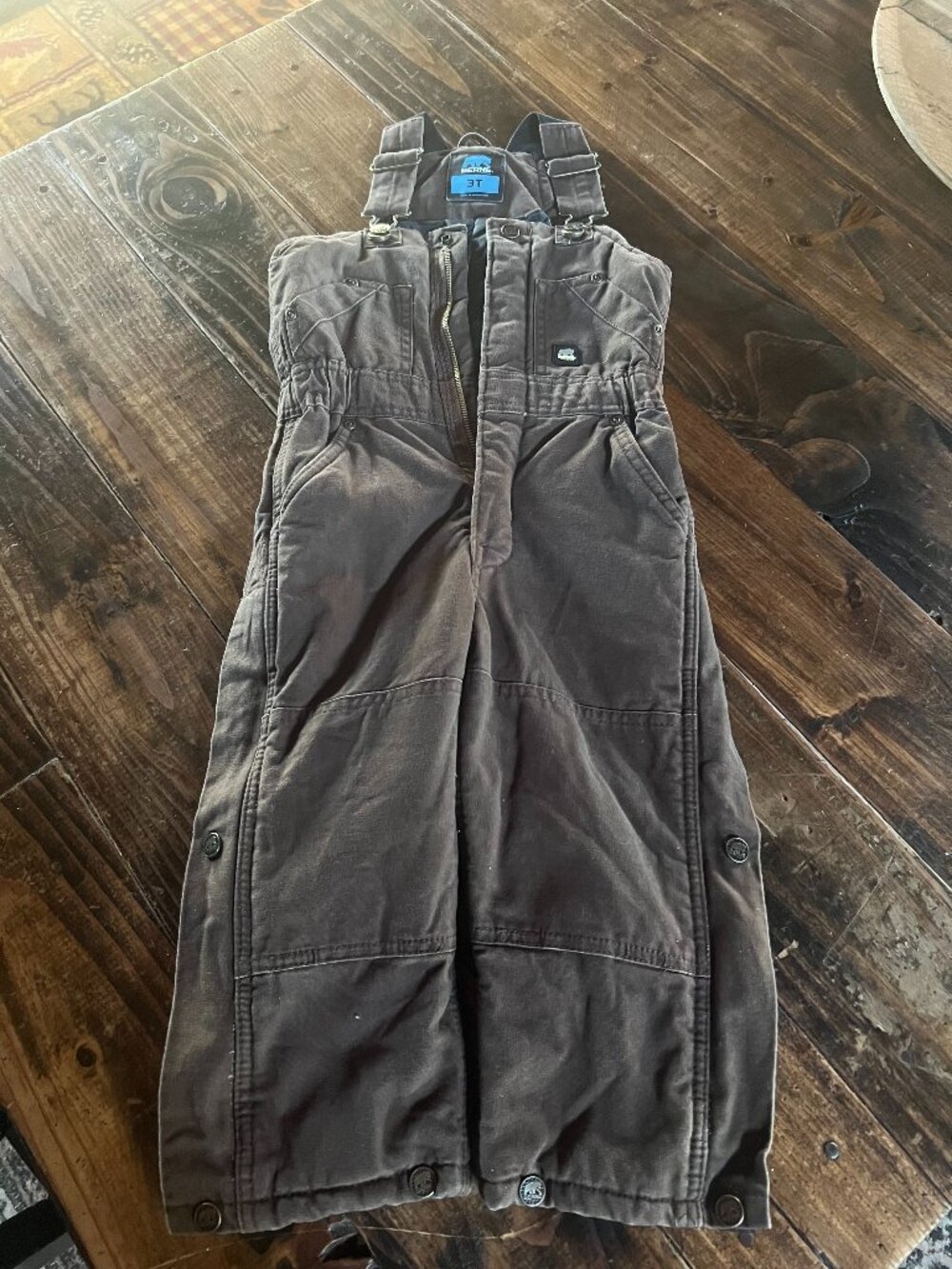 Berne Double Knee Overalls 4T Brown Toddler Heavyweight Lined Pocket Leg
